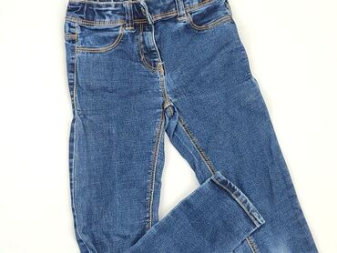 jeansy z wysokim stanem dla dzieci: Spodnie jeansowe, Kiabi Kids, 7 lat, 122, stan - Dobry