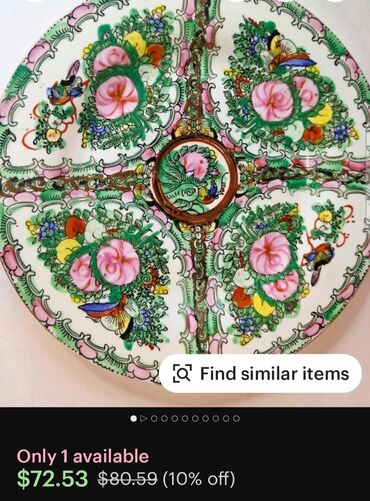 Ostali antikviteti: Kineski tanjir rucno oslikan iz 70ih.god. Kineski dekorativni rucno — 12