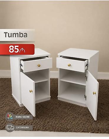 Tumba – 85₼ - Ağ rəngdə, minimalist dizayn - Üst hissədə yumşaq