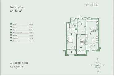 Квартиры: 3 комнаты, 84 м², Элитка, 1 этаж, ПСО (под самоотделку) — 5