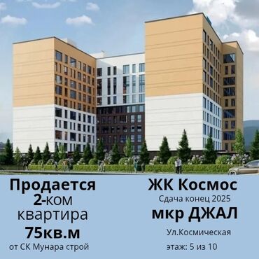 квртиру: 2 комнаты, 75 м², Элитка, 5 этаж, ПСО (под самоотделку)