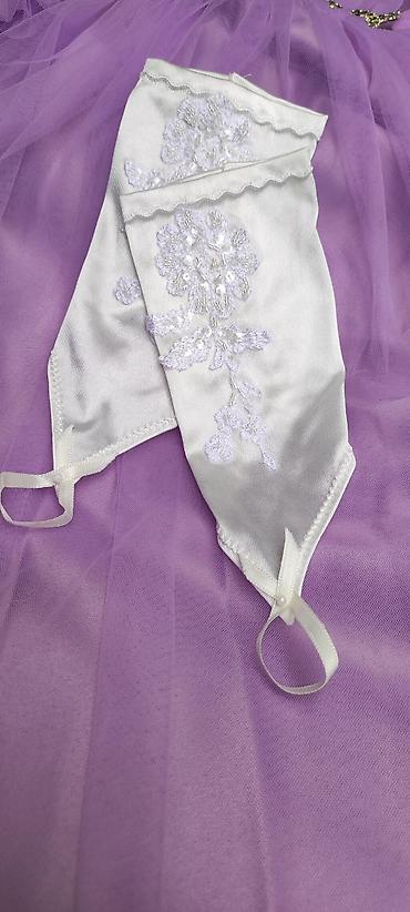 Свадебные аксессуары: Свадебный аксессуар, Свадебные перчатки, Б/у, цвет - Белый — 2