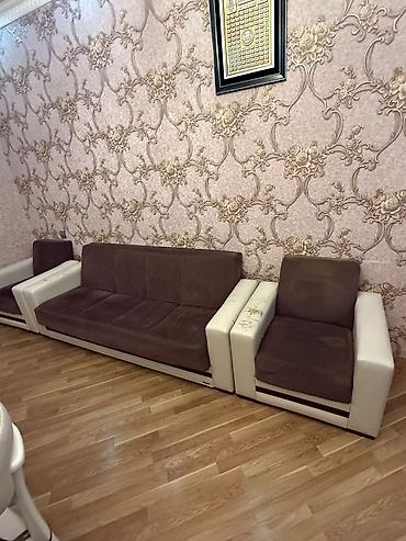 ofis kresloları: 2 parça yumşaq mebel dəsti: 1 üçnəfərlik divan + 2 tək oturacaq - — 1