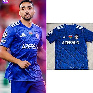 qarabaq fk: Qarabağ FK mavi oyun köynəyi - Rəng: Kobalt-mavi, qrafik naxışlı - — 1