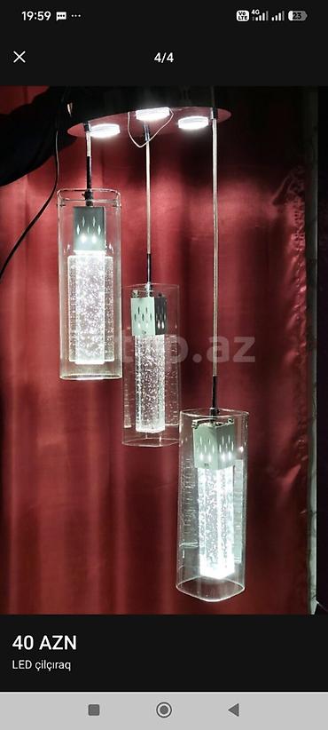 Led çilçıraqlar: Led Çılçıraq, 3 lampa, Metal — 2
