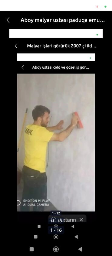 Malyar işləri: Aboy malyar ustası şpoklyovka paduqa emulsiya lminat ustası cəld ve lalafo.az -da Malyar işləri: Aboy malyar ustası şpoklyovka paduqa emulsiya lminat ustası cəld ve
