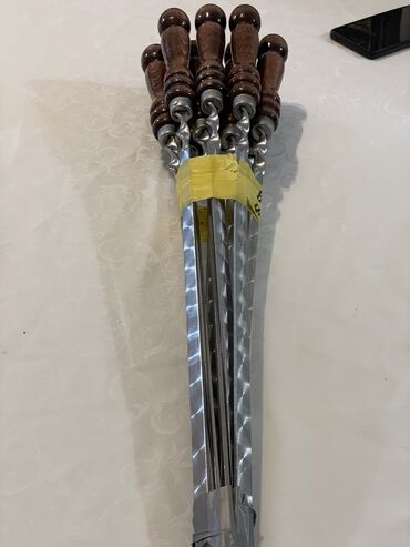 ручка тетрадь: Набор шампуров в пачке 10 штук длина лезвия 40 См общая длина 63 см