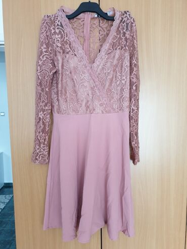 negliže haljina: S (EU 36), M (EU 38), color - Lilac, Evening, Long sleeves