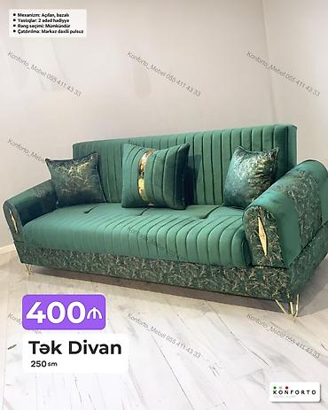 Divanlar: Tək divan – 250 sm - Açılan, bazalı mexanizm: rahatlıqla yataq — 1