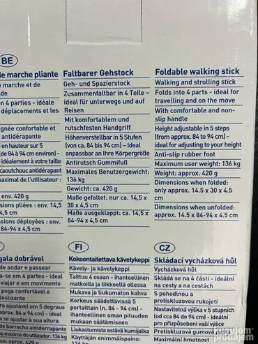 Oprema za kampovanje: *** SUPER AKCIJA *** #2576 Sklopivi štap za hodanje - Weinberger; — 11