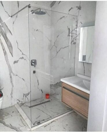 Duş kabinaları, arakəsmələr: Yeni Üstü açıq kabina, Künc üçün, Pulsuz çatdırılma — 6