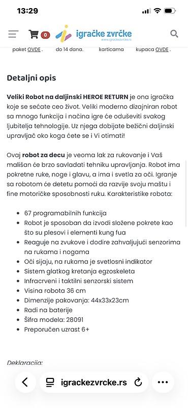 control plus trake: Interaktivni robot – WowWee Robosapien (sa daljinskim upravljačem) - — 7