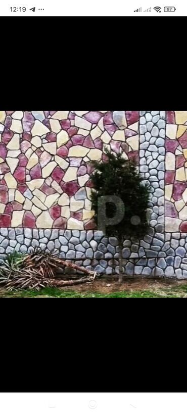 Fasad işləri: Dekorativ daş üzlük və manqal/ocaq tikinti xidməti - Həyət və fasad — 1