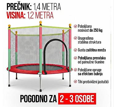 philippe model patike: Dečiji trampolin sa zaštitnom mrežom – Ø 1,4 m Specifikacije: - — 2