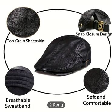 Baş geyimləri: Papaq, S/56, rəng - Qara — 2