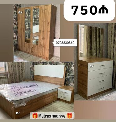 tek adamliq carpayilar: *Yataq Dəsti - 750AZN💥* ✔️Rəng seçimi var Dolab ölçüsü 200x160x47