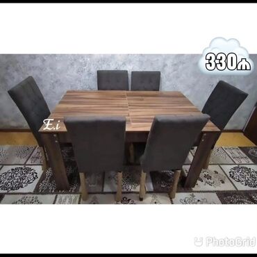Masa və oturacaq dəstləri: Qonaq otağı üçün, Yeni, Açılan, Dördbucaq masa, 6 stul -da lalafo.az — 9 Masa və oturacaq dəstləri: Qonaq otağı üçün, Yeni, Açılan, Dördbucaq masa, 6 stul — 9