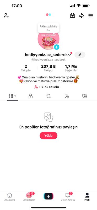 Tikinti və təmir: 210K tiktok hesabimi satiram esger gedirem deye bos qalir satiram real