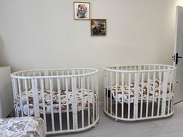 Beşiklər: İkili oval uşaq beşiyi dəsti - Dəst: 2 ədəd eyni model oval beşik - — 1