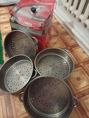бамбуковые пароварки: Пятиярусная пароварка из нержавеющей стали (5-LAYERS Stainless Steel — 4