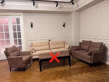 İşlənmiş, Künc divan, 2 kreslo