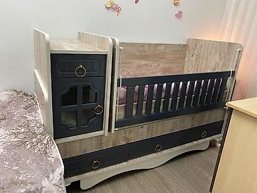 açılıb bağlanan çarpayılar: Uşaq beşiyi – çevrilə bilən model - Material: laminat/MDFlam ağac — 1