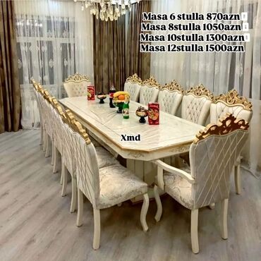 кухонная мебель в баку цены: Для гостиной, Новый, Нераскладной, Прямоугольный стол, 6 стульев