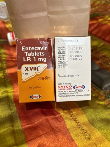 препараты от гепатита с: 2700 сом. 1,0 Entecavir. БАДы из Индии от гепатита Б. 30 шт по 1 мг