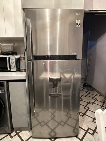 Soyuducular: İşlənmiş 2 qapılı LG Soyuducu Satılır, rəng - Gümüşü, Dispenserli — 1