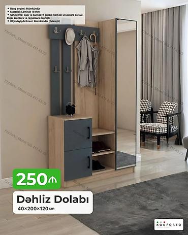 dolab kombi: Dəhliz dolabı – 40×200×120 sm - Model: asma şkaf, güzgülü kombi - — 1