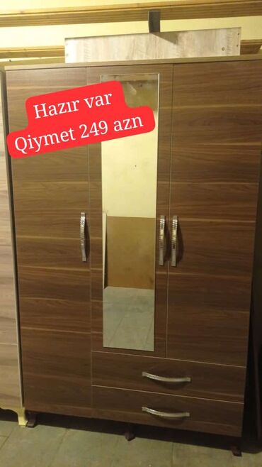 3 qapili dolab: Dolab modelimiz hazir var Qiymet 249 azn Ölçü 120x200x45 Şeherdaxili