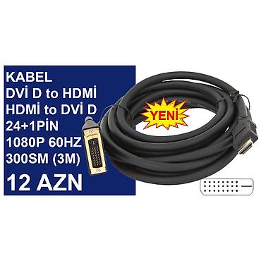 kompüter barter: DVİ Kabellər ⭐Display Port to DVİ D 1,8m 1080P 60HZ – 15 AZN ⭐DVİ D — 6