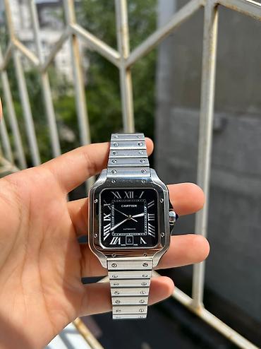 iphone whatch: Cartier santos черный новый Стальной корпус Механические с — 7