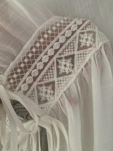 трусы для бани: Белое летнее платье- накидка с кружевной отделкой, р 46-48, новое