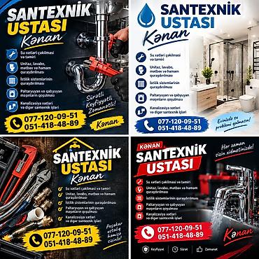 i̇s elani: Santexnik ustası tələb olunur, 6 ildən artıq təcrübə, Gecə növbəsində iş, Gündəlik ödəniş — 3