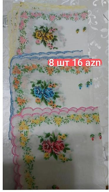 çay desmalı: - Məhsul: klassik dəsmal dəsti - Dəst: 8 ədəd - Dizayn: Çiçək — 1