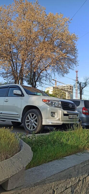 купить ленд крузер: Белый внедорожник Toyota Land Cruiser с тонированными стеклами и