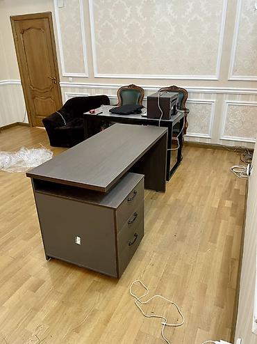 Офисные столы: МУРАС ЭЛИТ Офисный стол с тумбой, темный венге - Прямой рабочий стол — 3