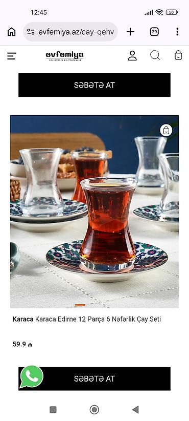nabor desti: Çay dəsti, Şüşə, Türkiyə — 10
