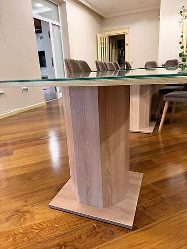 Kvadrat formalı yemək/çay masası - Üst hissə: açıq palıd tonlarında