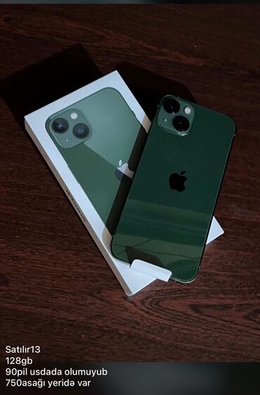 casper via a1: IPhone 13, 128 GB, Yaşıl, Barmaq izi, Simsiz şarj, Face ID