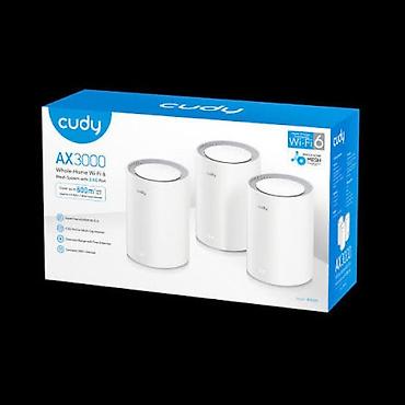 internet modemi: Cudy M3000 (3-Pack) AX3000 Wi‑Fi 6 Mesh 2.5G Sistem Böyük evlər — 2