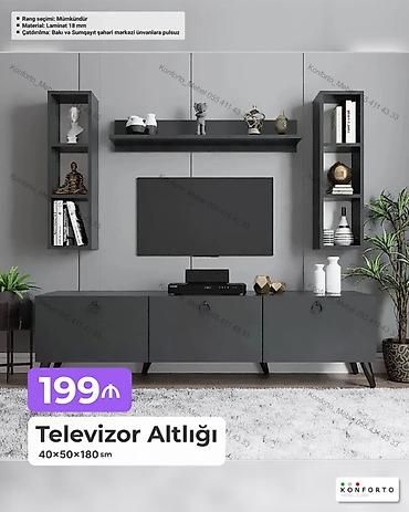 Ev üçün mebel: Televizor altlığı və asma rəf dəsti - Ölçülər (tumbanın ümumi — 1