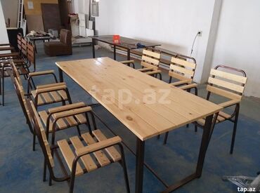 Bağ, çöl masa və oturacaq dəstləri: Yeni, Dördbucaq masa, 4 stul, Açılmayan, Stullar ilə, Taxta, Azərbaycan — 4