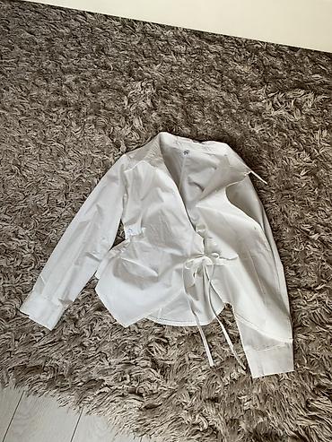lining s: Женская рубашка на запах, на завязках, состояние новое 100%хлопок — 4