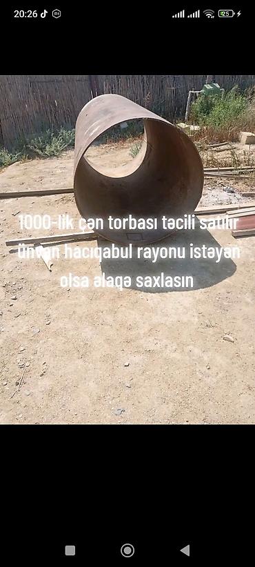 islenmis svarka aparati: 1000-lik çən torbası təcili satılır Təsvir: - Təxmini diametr: 1000 — 1