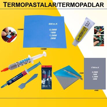 ekran kartı notebook: Termopastalar və Termopadlar ⭐Termopad 100x100x0,5mm 6w – 15 AZN