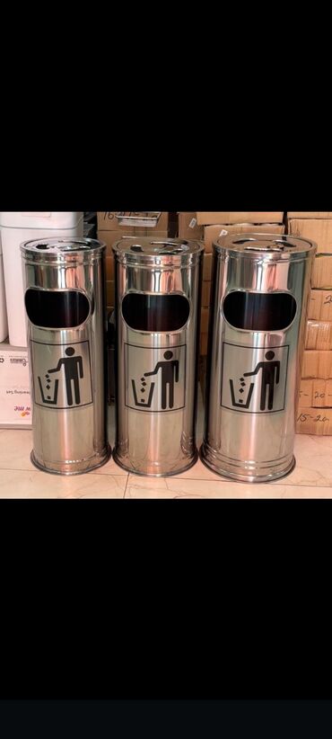 Baklar və çənlər: Məhsul: Daxili/çöl istifadə üçün metal zibil qutuları - Model — 1