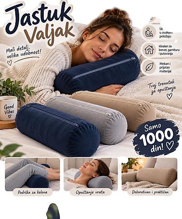 jysk stitch posteljina: Jastuk – Valjak Mali detalj, velika udobnost! Višenamenski valjkasti — 1