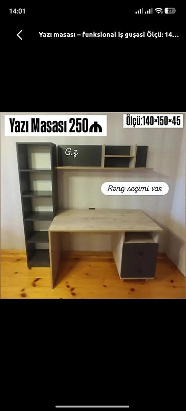 ofis stulları: Yazı masası – funksional iş guşəsi - Ölçü: 140 × 150 × 45 sm - — 1